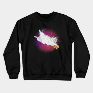 funny burger cat galaxy Crewneck Sweatshirt